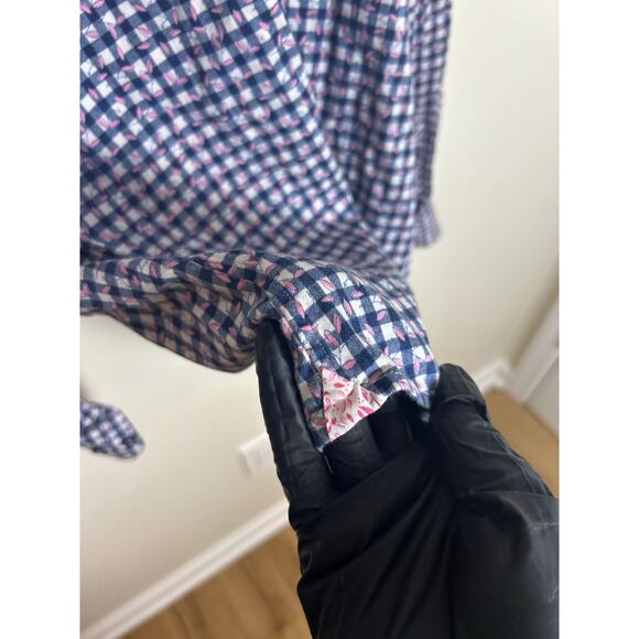 Robert Graham Kids Checkered Button Up Shirt with Pink Collar Size 10-12 - Picture 7 of 9